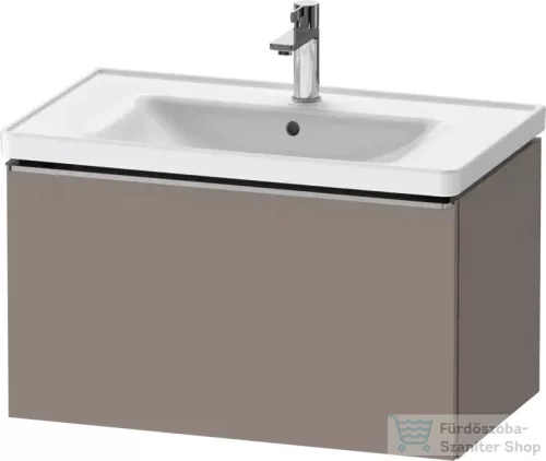 Duravit D-NEO 78,4x45,2 cm-es, 1 fiókos fali szekrény, rozsdamentes acél színű fogantyúval, 236980XXX mosdóhoz, matt bazalt DE4255070430000