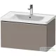 Duravit D-NEO 78,4x45,2 cm-es, 1 fiókos fali szekrény, rozsdamentes acél színű fogantyúval, 236980XXX mosdóhoz, matt bazalt DE4255070430000