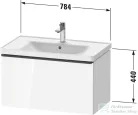 Duravit D-NEO 78,4x45,2 cm-es, 1 fiókos fali szekrény, rozsdamentes acél színű fogantyúval, 236980XXX mosdóhoz, matt bazalt DE4255070430000