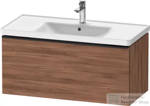 Duravit D-NEO 98,4x4,2 cm-es, 1 fiókos alsószekrény fekete fogantyúval 236710 mosdóhoz, matt dió DE42560BD790000