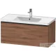 Duravit D-NEO 98,4x4,2 cm-es, 1 fiókos alsószekrény fekete fogantyúval 236710 mosdóhoz, matt dió DE42560BD790000