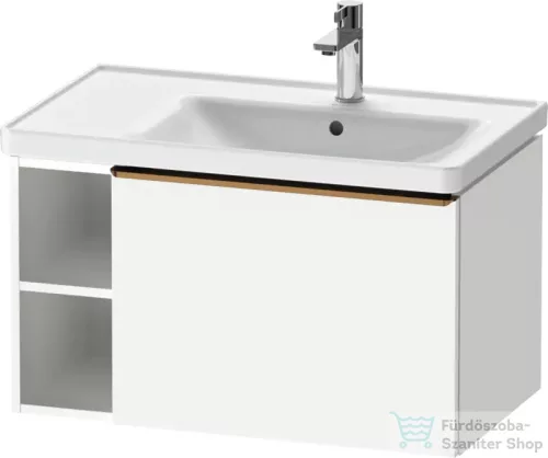 Duravit D-NEO 78,4*45,2 cm-es, 1 fiókos alsószekrény csiszolt bronz színű fogantyúval, mosdó és csaptelep nélkül, matt fehér DE4257004180000