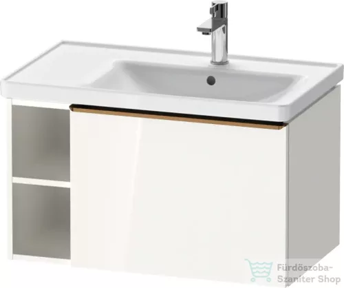 Duravit D-NEO 78,4*45,2 cm-es, 1 fiókos alsószekrény csiszolt bronz színű fogantyúval, mosdó és csaptelep nélkül, fényes fehér DE4257004220000