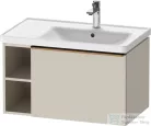 Duravit D-NEO 78,4*45,2 cm-es, 1 fiókos alsószekrény csiszolt bronz színű fogantyúval, mosdó és csaptelep nélkül, matt taupe DE4257004910000