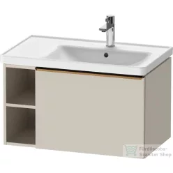   Duravit D-NEO 78,4*45,2 cm-es, 1 fiókos alsószekrény csiszolt bronz színű fogantyúval, mosdó és csaptelep nélkül, matt taupe DE4257004910000