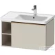 Duravit D-NEO 78,4*45,2 cm-es, 1 fiókos alsószekrény csiszolt bronz színű fogantyúval, mosdó és csaptelep nélkül, matt taupe DE4257004910000