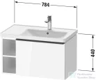 Duravit D-NEO 78,4*45,2 cm-es, 1 fiókos alsószekrény csiszolt bronz színű fogantyúval, mosdó és csaptelep nélkül, matt taupe DE4257004910000