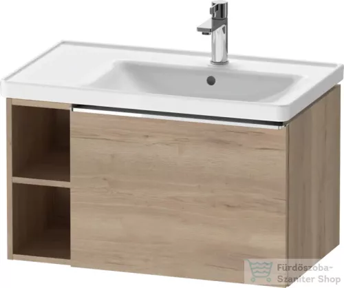 Duravit D-NEO 78,4*45,2 cm-es, 1 fiókos alsószekrény króm színű fogantyúval, mosdó és csaptelep nélkül, márványos tölgy DE4257010550000
