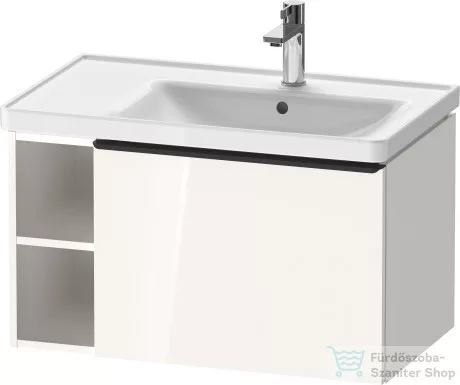 Duravit D-NEO 784x452 mm-es 1 fiókós,nyitott polcos függesztett szekrény 237080 mosdóhoz,White High Gloss Decor DE425702222