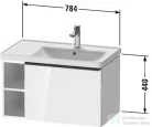 Duravit D-NEO 784x452 mm-es 1 fiókós,nyitott polcos függesztett szekrény 237080 mosdóhoz,White High Gloss Decor DE425702222