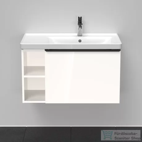 Duravit D-NEO 784x452 mm-es 1 fiókós,nyitott polcos függesztett szekrény 237080 mosdóhoz,White High Gloss Decor DE425702222