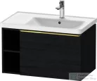 Duravit D-NEO 78,4*45,2 cm-es, 1 fiókos alsószekrény polírozott arany színű fogantyúval, mosdó és csaptelep nélkül, matt fekete tölgy DE4257034160000