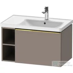   Duravit D-NEO 78,4*45,2 cm-es, 1 fiókos alsószekrény polírozott arany színű fogantyúval, mosdó és csaptelep nélkül, matt bazalt DE4257034430000