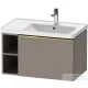 Duravit D-NEO 78,4*45,2 cm-es, 1 fiókos alsószekrény polírozott arany színű fogantyúval, mosdó és csaptelep nélkül, matt bazalt DE4257034430000