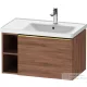 Duravit D-NEO 78,4*45,2 cm-es, 1 fiókos alsószekrény polírozott arany színű fogantyúval, mosdó és csaptelep nélkül, matt dió DE4257034790000