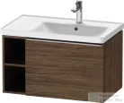Duravit D-NEO 78,4*45,2 cm-es, 1 fiókos alsószekrény rozsdamentes acél színű fogantyúval, mosdó és csaptelep nélkül, matt sötét dió DE4257070210000
