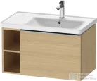 Duravit D-NEO 78,4*45,2 cm-es, 1 fiókos alsószekrény rozsdamentes acél színű fogantyúval, mosdó és csaptelep nélkül, natúr tölgy DE4257070300000