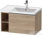 Duravit D-NEO 78,4*45,2 cm-es, 1 fiókos alsószekrény rozsdamentes acél színű fogantyúval, mosdó és csaptelep nélkül, márványos tölgy DE4257070550000