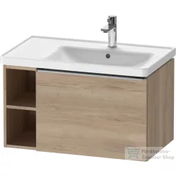   Duravit D-NEO 78,4*45,2 cm-es, 1 fiókos alsószekrény rozsdamentes acél színű fogantyúval, mosdó és csaptelep nélkül, márványos tölgy DE4257070550000