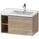 Duravit D-NEO 78,4*45,2 cm-es, 1 fiókos alsószekrény rozsdamentes acél színű fogantyúval, mosdó és csaptelep nélkül, márványos tölgy DE4257070550000