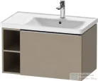 Duravit D-NEO 78,4*45,2 cm-es, 1 fiókos alsószekrény rozsdamentes acél színű fogantyúval, mosdó és csaptelep nélkül, matt len DE4257070750000
