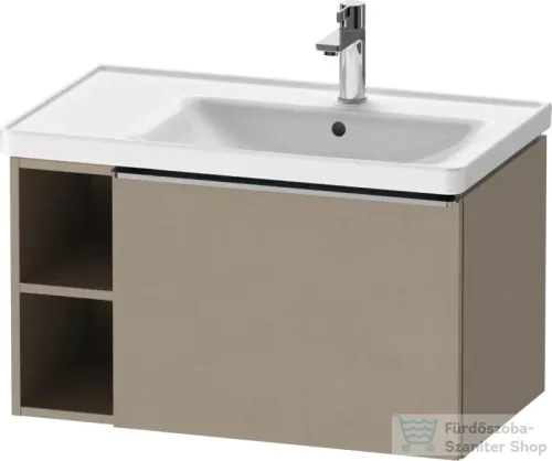 Duravit D-NEO 78,4*45,2 cm-es, 1 fiókos alsószekrény rozsdamentes acél színű fogantyúval, mosdó és csaptelep nélkül, matt len DE4257070750000