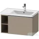 Duravit D-NEO 78,4*45,2 cm-es, 1 fiókos alsószekrény rozsdamentes acél színű fogantyúval, mosdó és csaptelep nélkül, matt len DE4257070750000
