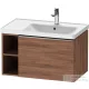 Duravit D-NEO 78,4*45,2 cm-es, 1 fiókos alsószekrény rozsdamentes acél színű fogantyúval, mosdó és csaptelep nélkül, matt dió DE4257070790000