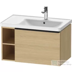   Duravit D-NEO 78,4*45,2 cm-es, 1 fiókos alsószekrény fekete színű fogantyúval, mosdó és csaptelep nélkül, natúr tölgy DE42570BD300000