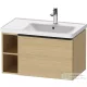 Duravit D-NEO 78,4*45,2 cm-es, 1 fiókos alsószekrény fekete színű fogantyúval, mosdó és csaptelep nélkül, natúr tölgy DE42570BD300000