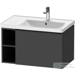   Duravit D-NEO 78,4*45,2 cm-es, 1 fiókos alsószekrény fekete színű fogantyúval, mosdó és csaptelep nélkül, matt grafit DE42570BD490000