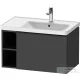 Duravit D-NEO 78,4*45,2 cm-es, 1 fiókos alsószekrény fekete színű fogantyúval, mosdó és csaptelep nélkül, matt grafit DE42570BD490000