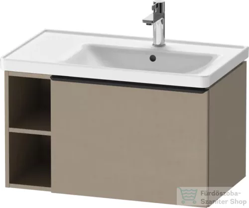 Duravit D-NEO 78,4*45,2 cm-es, 1 fiókos alsószekrény fekete színű fogantyúval, mosdó és csaptelep nélkül, matt len DE42570BD750000