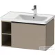 Duravit D-NEO 78,4*45,2 cm-es, 1 fiókos alsószekrény fekete színű fogantyúval, mosdó és csaptelep nélkül, matt len DE42570BD750000