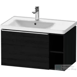   Duravit D-NEO 78,4x45,2 cm-es, 1 fiókos alsószekrény króm fogantyúval 236980 mosdóhoz, matt fekete tölgy DE4258010160000