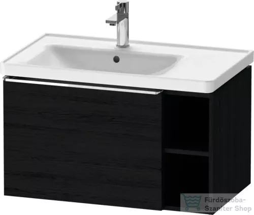 Duravit D-NEO 78,4x45,2 cm-es, 1 fiókos alsószekrény króm fogantyúval 236980 mosdóhoz, matt fekete tölgy DE4258010160000