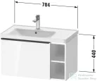 Duravit D-NEO 78,4x45,2 cm-es, 1 fiókos alsószekrény króm fogantyúval 236980 mosdóhoz, matt fekete tölgy DE4258010160000