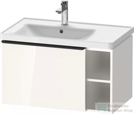 Duravit D-NEO 784x452 mm-es 1 fiókós,nyitott polcos függesztett szekrény 236980 mosdóhoz,White High Gloss Decor DE425802222