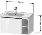 Duravit D-NEO 784x452 mm-es 1 fiókós,nyitott polcos függesztett szekrény 236980 mosdóhoz,White High Gloss Decor DE425802222