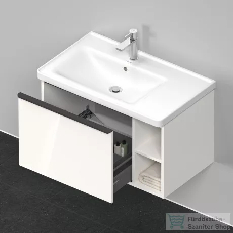 Duravit D-NEO 784x452 mm-es 1 fiókós,nyitott polcos függesztett szekrény 236980 mosdóhoz,White High Gloss Decor DE425802222
