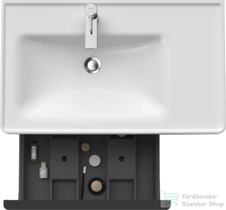 Duravit D-NEO 784x452 mm-es 1 fiókós,nyitott polcos függesztett szekrény 236980 mosdóhoz,White High Gloss Decor DE425802222