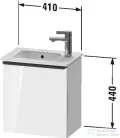 Duravit D-NEO 410x274 mm-es 1 ajtós,jobbos,függesztett szekrény 072343 mosdóhoz,White High Gloss Decor DE4259R2222