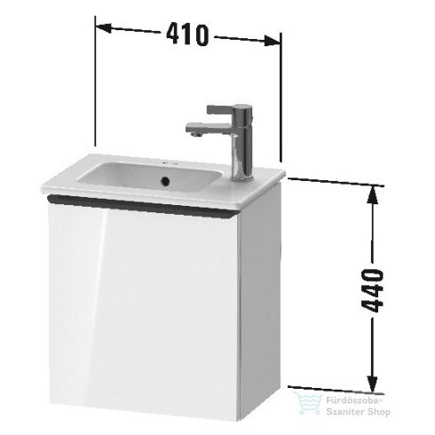 Duravit D-NEO 410x274 mm-es 1 ajtós,jobbos,függesztett szekrény 072343 mosdóhoz,Basalt Matt Decor DE4259R4343