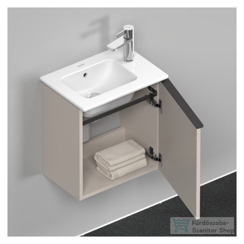 Duravit D-NEO 410x274 mm-es 1 ajtós,jobbos,függesztett szekrény 072343 mosdóhoz,Taupe Matt Decor DE4259R9191
