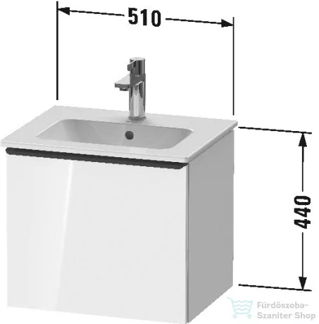 Duravit D-NEO 510x402 mm-es 1 fiókos függesztett szekrény 233653XXX mosdóhoz,Walnut Dark Decor DE426002121