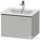 Duravit D-NEO 61x46,2 cm-es, 1 fiókos függesztett szekrény szálcsiszolt bronz fogantyúval, 233663XXX mosdóhoz, matt betonszürke DE4261004070000