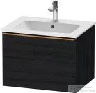 Duravit D-NEO 61x46,2 cm-es, 1 fiókos függesztett szekrény szálcsiszolt bronz fogantyúval, 233663XXX mosdóhoz, matt fekete tölgy DE4261004160000