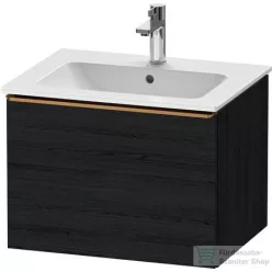   Duravit D-NEO 61x46,2 cm-es, 1 fiókos függesztett szekrény szálcsiszolt bronz fogantyúval, 233663XXX mosdóhoz, matt fekete tölgy DE4261004160000