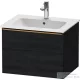 Duravit D-NEO 61x46,2 cm-es, 1 fiókos függesztett szekrény szálcsiszolt bronz fogantyúval, 233663XXX mosdóhoz, matt fekete tölgy DE4261004160000