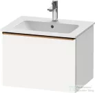 Duravit D-NEO 61x46,2 cm-es, 1 fiókos függesztett szekrény szálcsiszolt bronz fogantyúval, 233663XXX mosdóhoz, matt fehér DE4261004180000